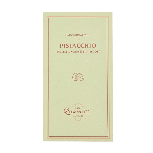 LAVORATTI Tavoletta di Cioccolato al Latte con Pistacchio Verde di Bronte DOP