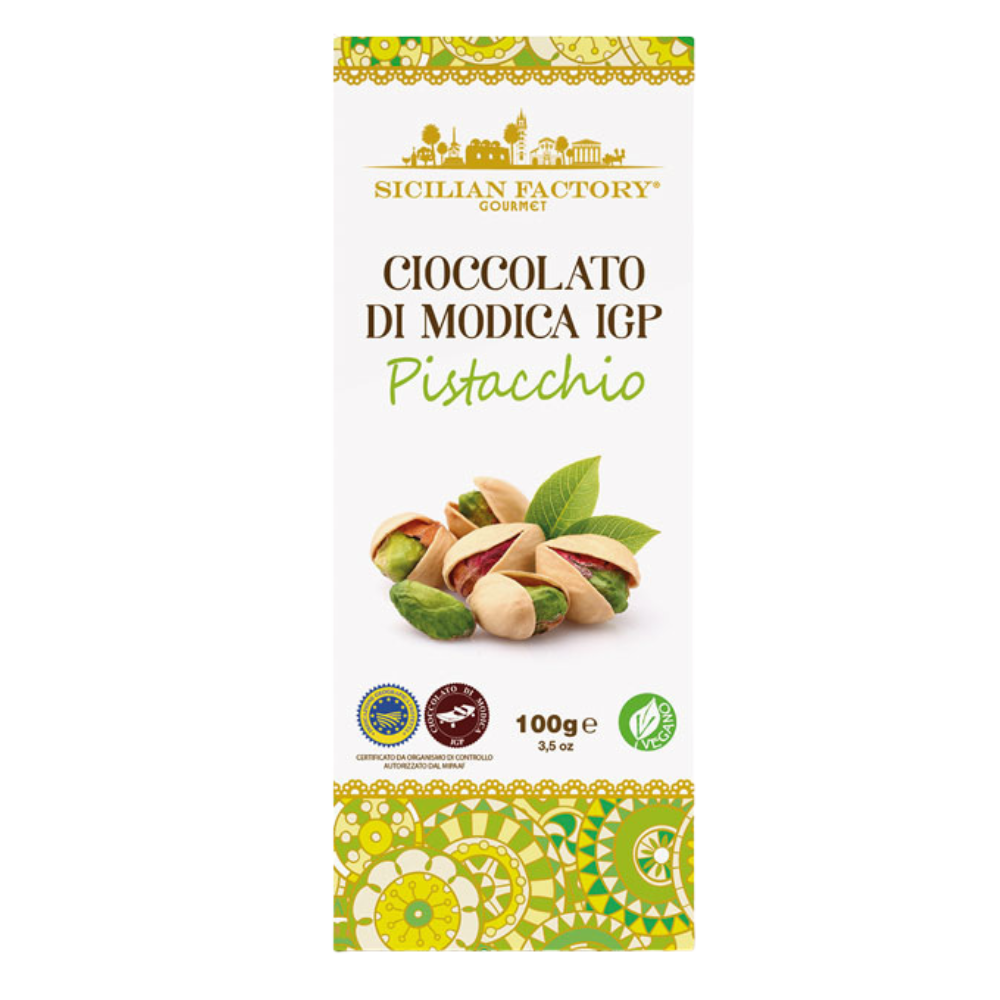 SICILIAN FACTORY Tablete de chocolate Modica IGP com pistacho